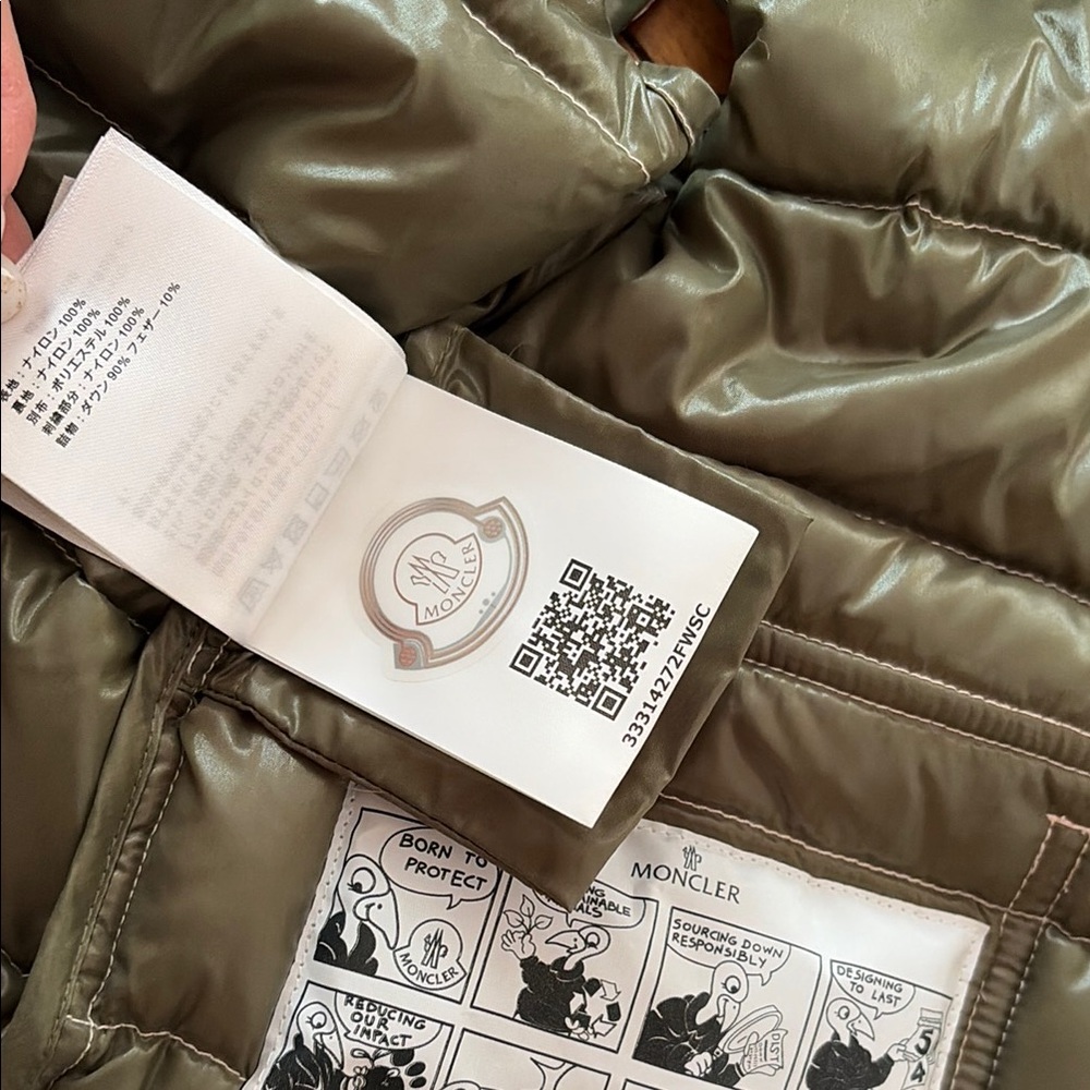 Moncler Pink & Olive Puffer Vest - Picture 4 of 7